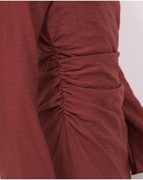 Calli - Lydia LS Ruched Midi Dress