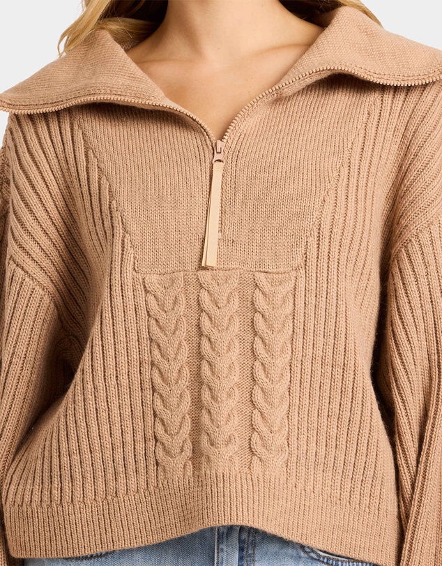Billabong - Womens Sun Zippy V-Neck Sweatshirt