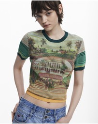 Desigual - Landscape knit t-shirt