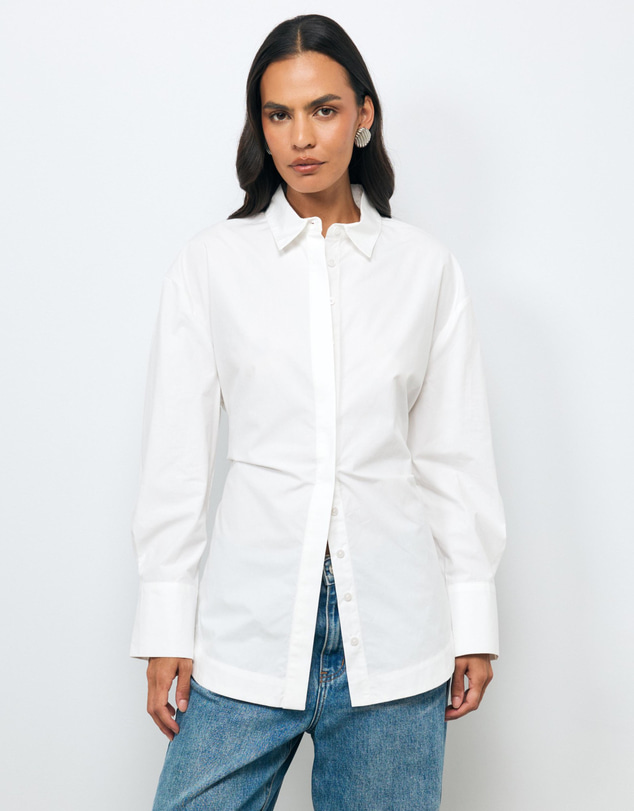 Revibe - Repaired AERE Fiora Cinched Waist Shirt - AU 10