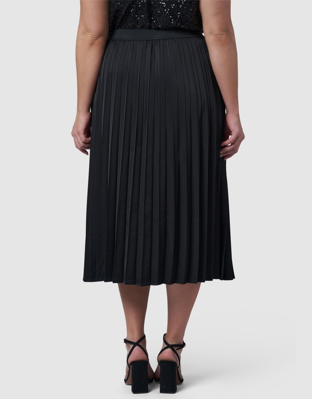 Pink Dusk by Curve Project - My Best Pleated Satin Skirt