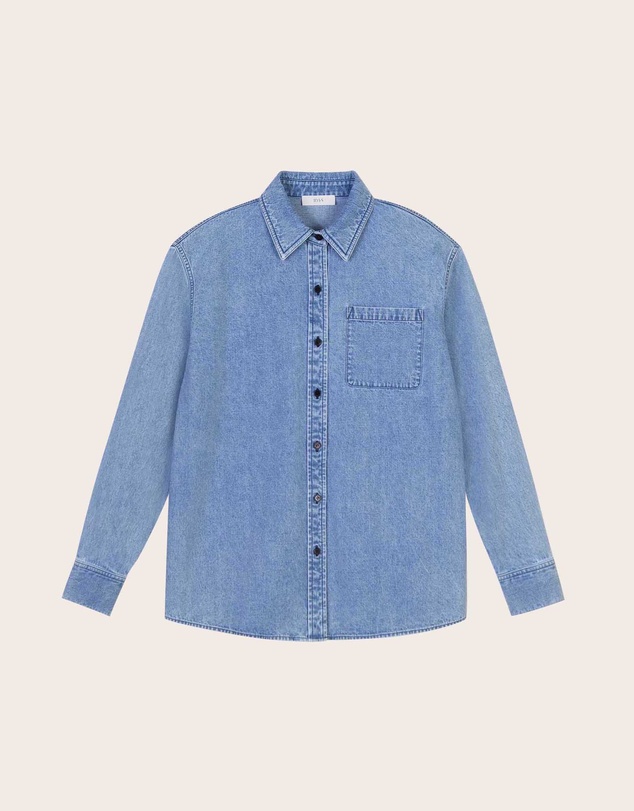 IDA+S - Lara Light Denim Button Down Top