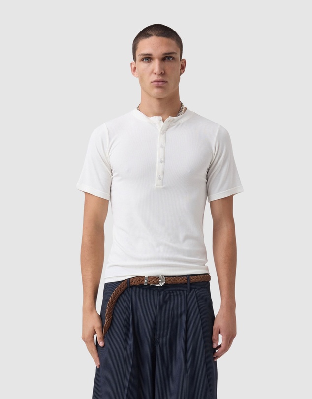Zanerobe - Henley Rib Baby Tee White