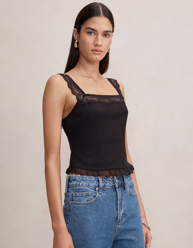Forever New - Aurelia Square Neck Lace Cami Top