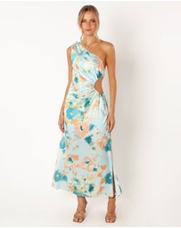 Petal & Pup - Leighton One Shoulder Midi Dress - Light Blue