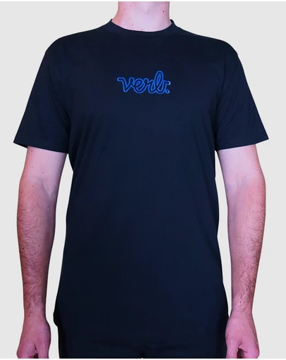 Verb - Verb Puffed Men Classic Logo 100 % Cotton Skateboards Tshirt Navy