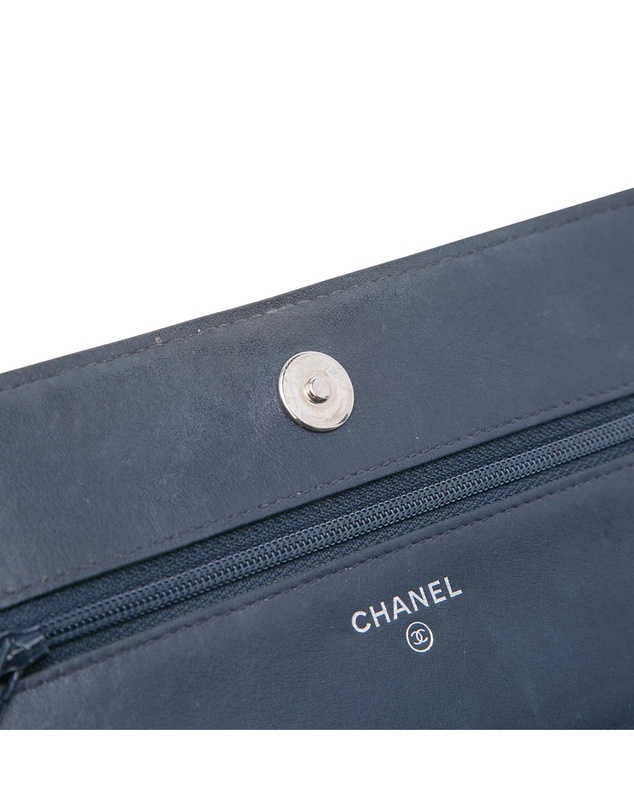 Pre-Loved by Azura Reborn - Pre-Loved CC Square Stitched Calfskin Wallet on Chain
