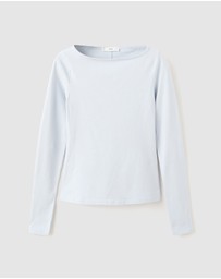 M.N.G - Cotton Boat Neck T-Shirt