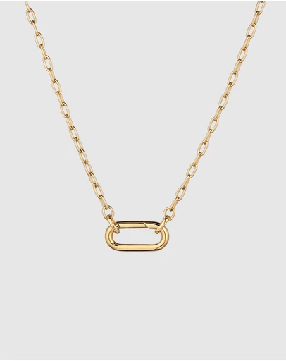 Elli Jewelry - Oval Link Necklace in Gold-Plated 925 Silver