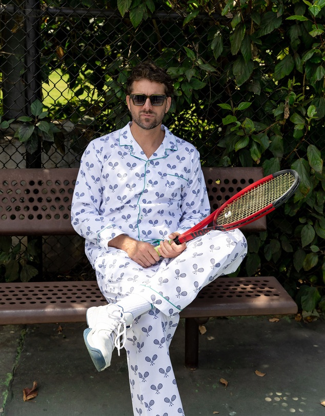Sant And Abel - Men's Tennis Navy Long PJ Set