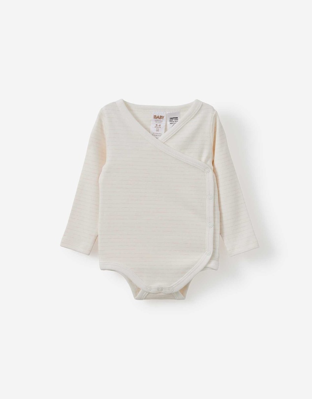 Cotton On Kids - Organic Cross Over Long Sleeve Bubbysuit