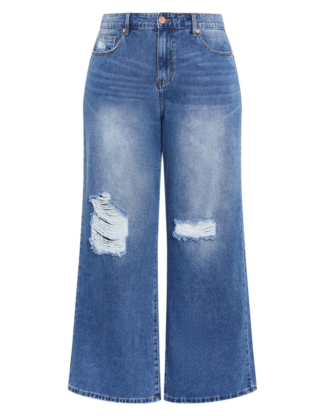 City Chic - Plus size Harley Fit Harriet Wide Leg Regular Jean - light wash