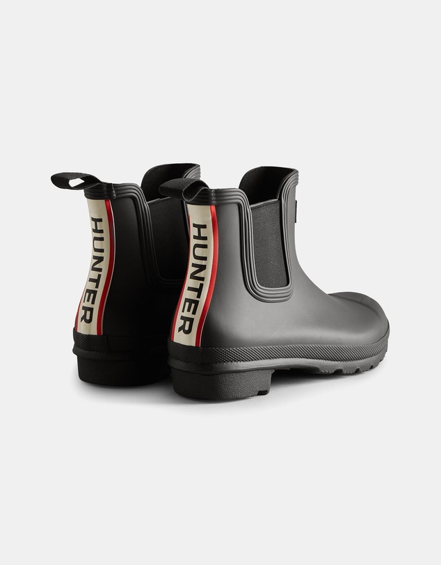 Hunter - Original Chelsea Hunter Tri Colour Logo Backstrap Boots - Women's