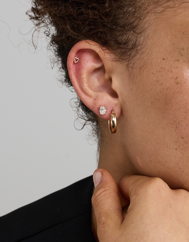 Michael Hill - Heart Helix Single Stud Earring with 0.04 Carat TW of Laboratory-Grown Diamonds in 10kt Gold