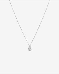 Michael Hill - Pear Cubic Zirconia Halo Pendant Necklace in Sterling Silver