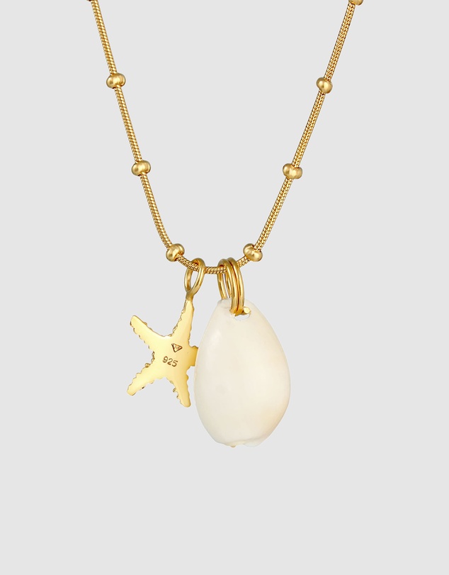 Elli Jewelry - Shell Pendant Necklace in Gold-Plated 925 Silver