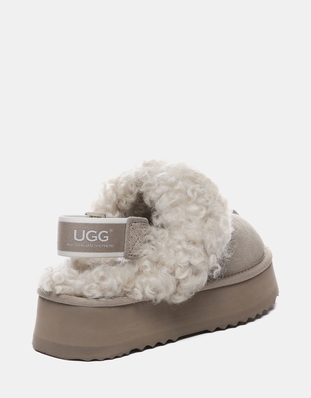 EVERAU - Australian Shepherd Ugg Waffle Curly Platform Cow Suede Upper House Shoes