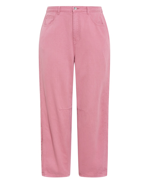 City Chic - Plus size Harley Fit Cassie Barrel Leg Jean - dusty pink