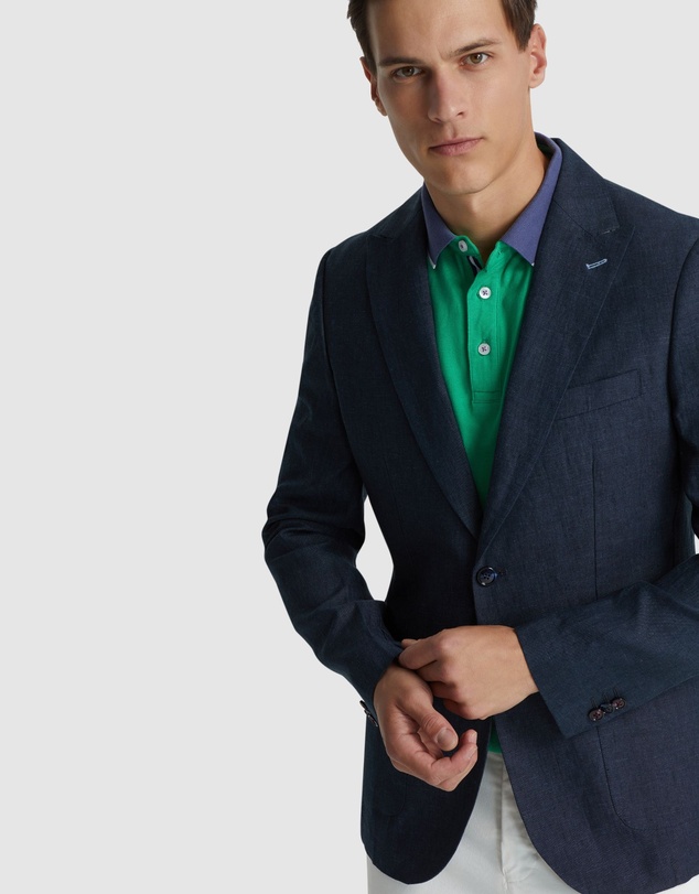Oxford - Milton Linen Blazer With Peak Lapel