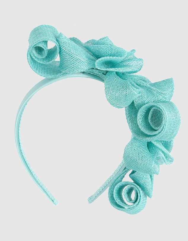 Max Alexander - Sinamay Curls Aqua Fascinator