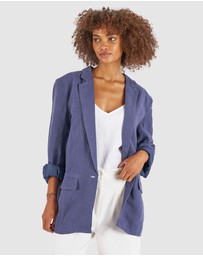 CAMIXA - Jackie Oversized Linen Blazer Jacket