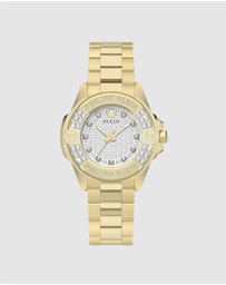 Philipp Plein - Plein Majesty Gold-tone with Crystals 38mm Silver Dial