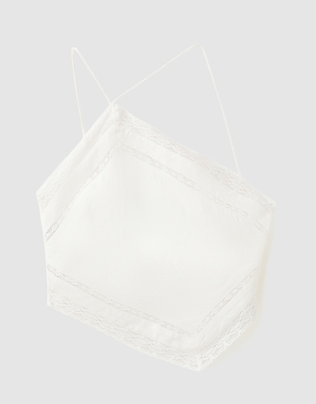 M.N.G - Linen Top with Lace Details