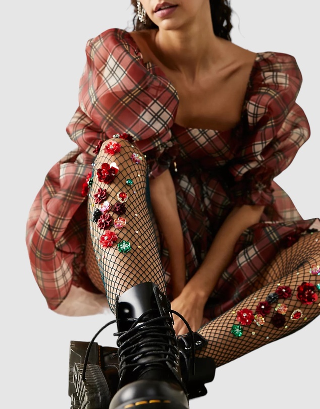 High Heel Jungle - Bed of Roses Fishnet Tights