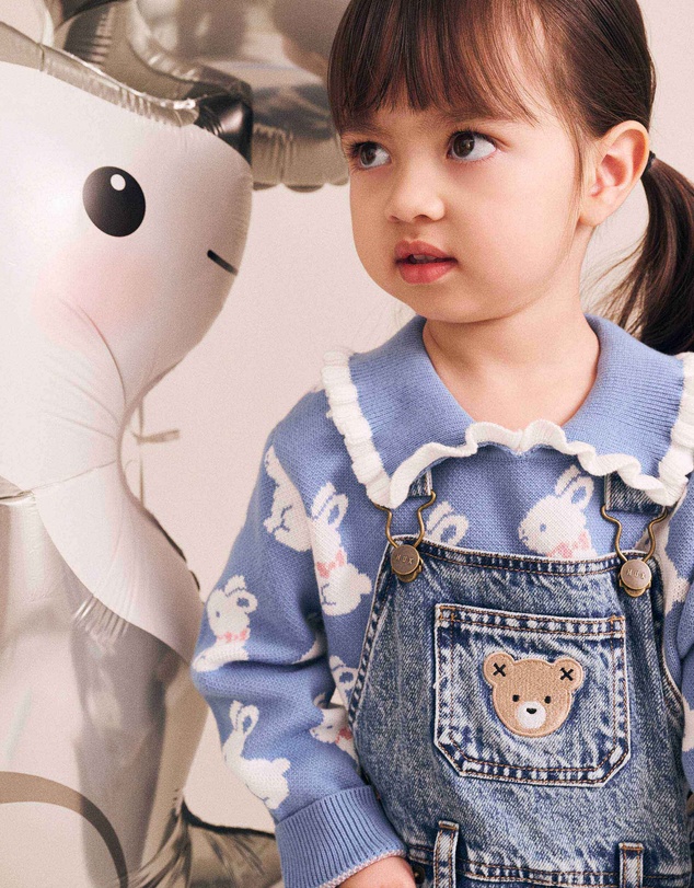 Huxbaby - Bunny Field Frill Collar Polo - Babies-Kids