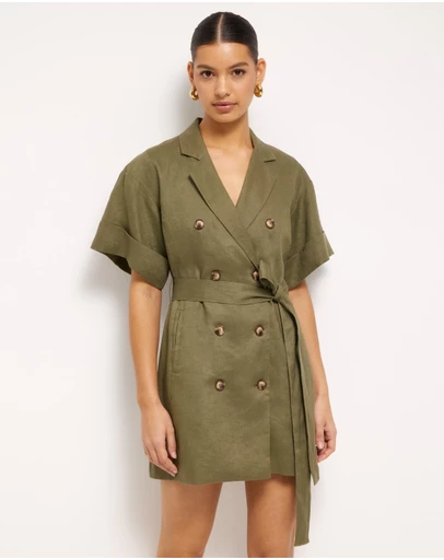 AERE - Cassia Linen Mini Dress