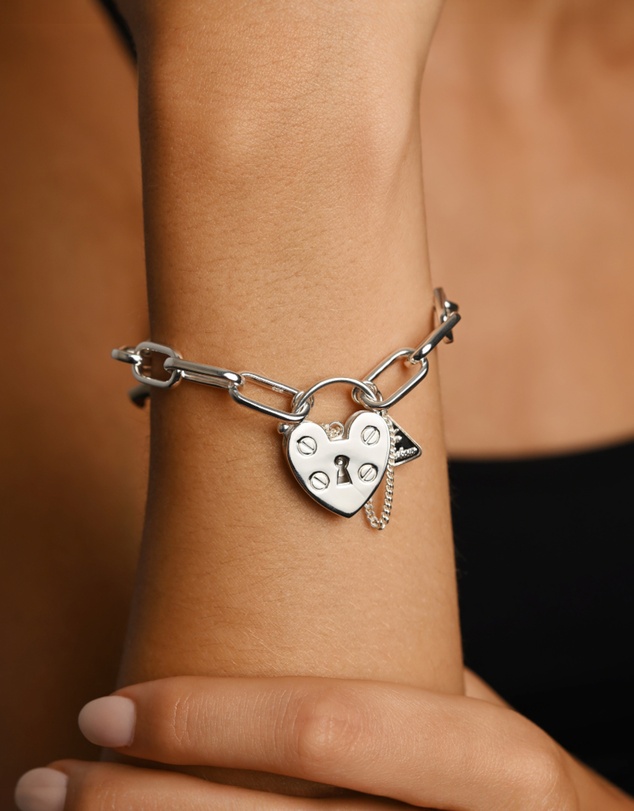 Von Treskow - Little Lauren link Bracelet with Heart Padlock