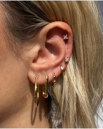 Izoa - Midnight Small Hoop Earrings