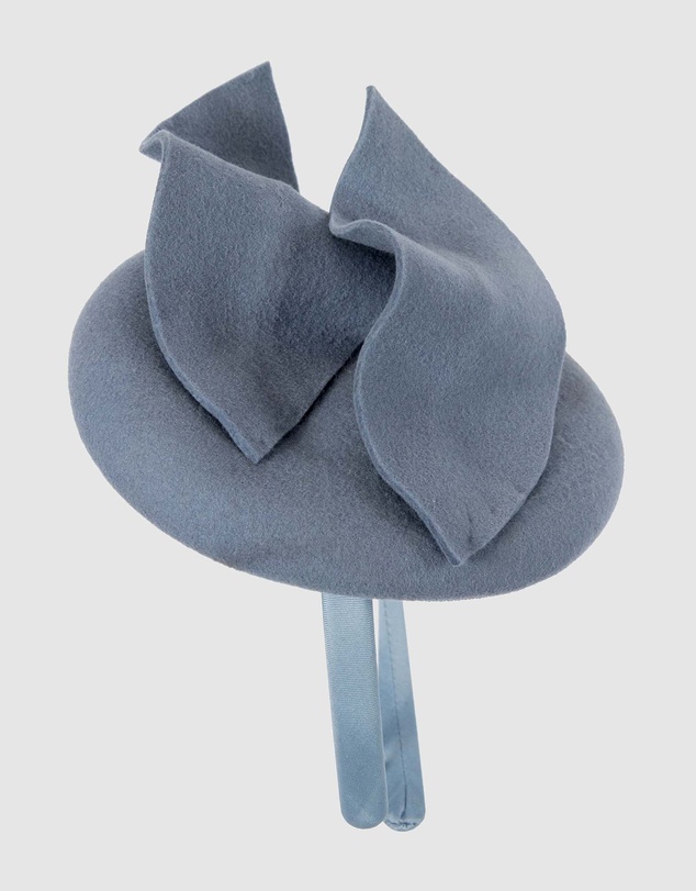 Max Alexander - Felt Winter Blue Pillbox Fascinator