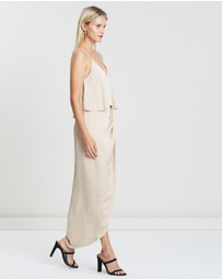 Shona Joy - Luxe Draped Cocktail Frill Dress
