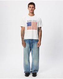 RHUDE - USA Flag Slub Tee