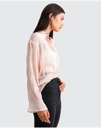 Belle & Bloom - Yoko Shirred Chiffon Blouse