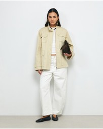 Revibe - Repaired AERE Rory Organic Cotton Funnel Neck Jacket - AU 10