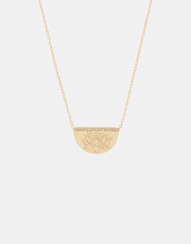 By Charlotte - Gold Lotus Short Necklace