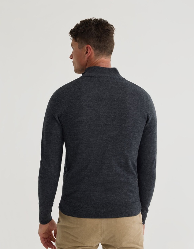 Oxford - Merino Zip Neck Pure Wool Pullover