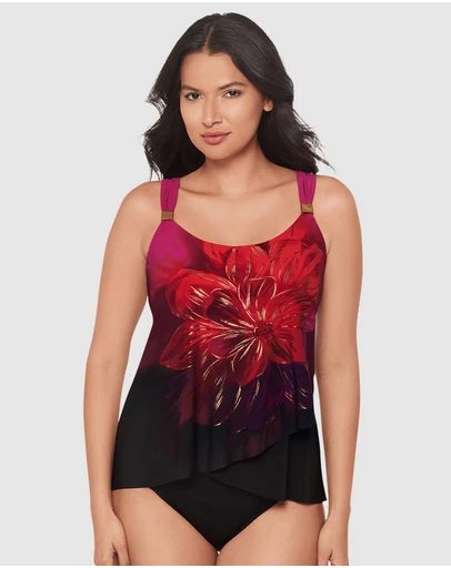 Miraclesuit Swimwear  - Petali Rosa Dazzle Underwired Draped Tankini Top