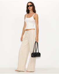 Dazie - Mist Drawstring Wide Leg Pants