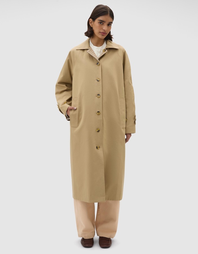 Oroton - Reversible Check Mac Coat