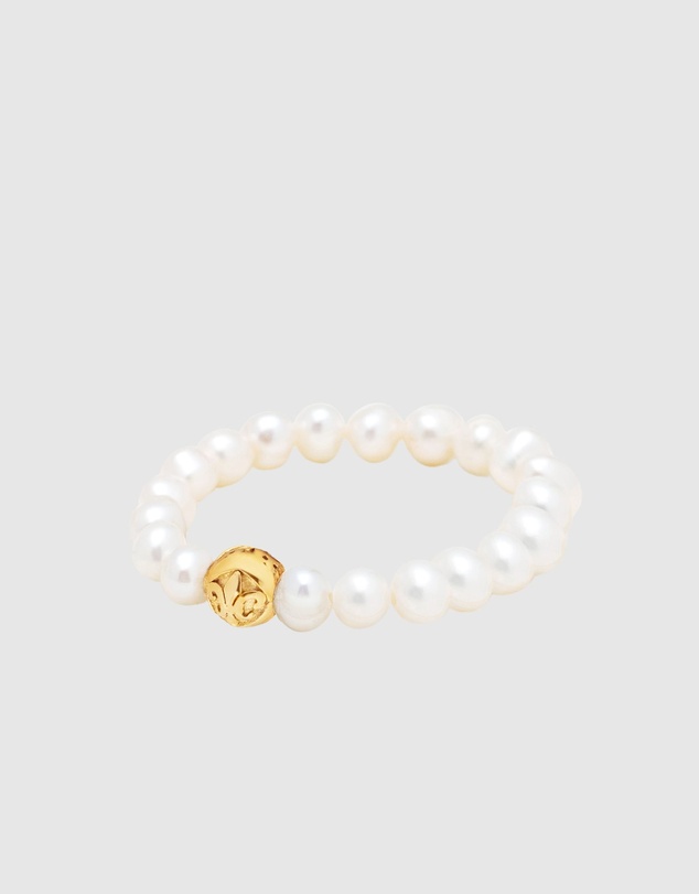 Nialaya Jewellery - Women's Beaded Pearl Ring