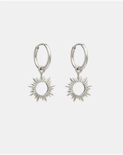 Rachel Jackson - Eternal Sun Mini Hoop Earrings Silver