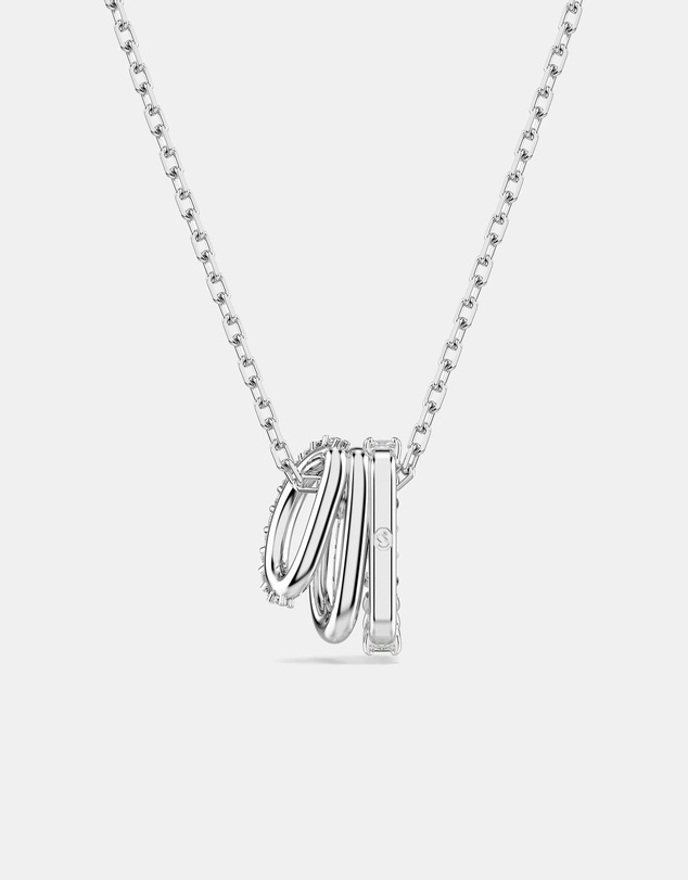 Swarovski - Hyperbola Pendant, Round Cut, White, Rhodium Plated