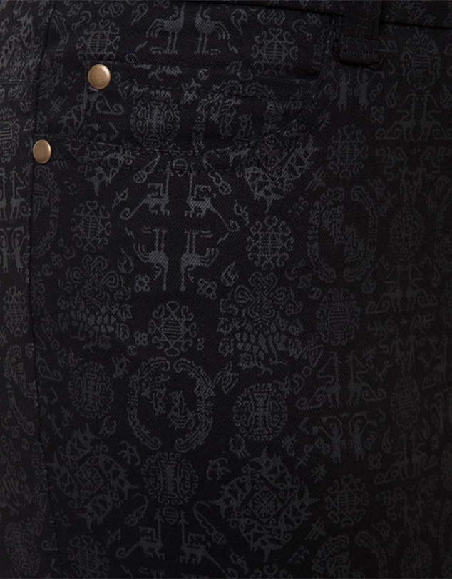 17 Sundays - Brocade Print Denim Jeans Ankle Length