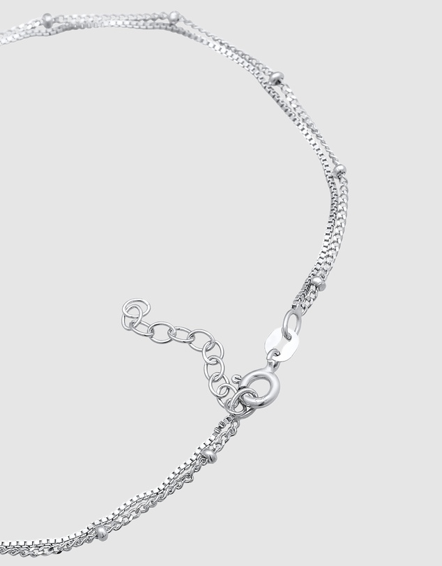 Elli Jewelry - Double Chain Anklet in 925 Silver