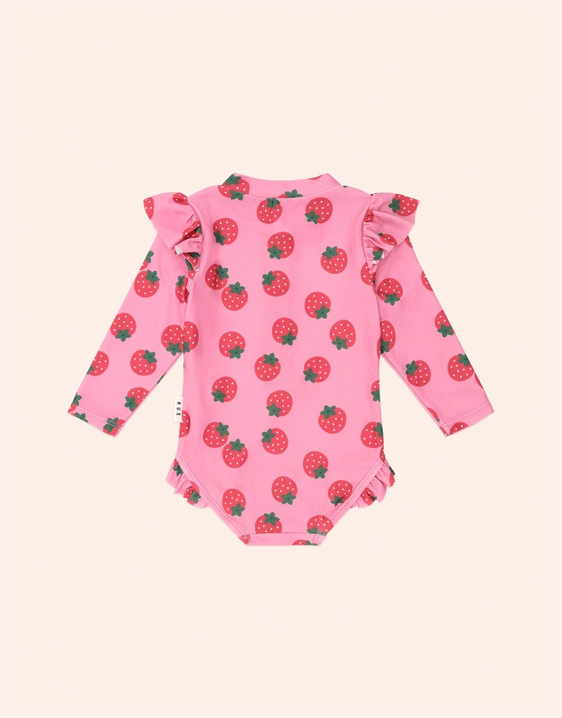 Huxbaby - Strawberry Fields Forever Frill Swimsuit - Babies-Kids