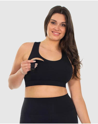B Free Intimate Apparel - Maternity & Nursing Mesh Racer Back Sports Bra (B-C-D-DD-E) Cup