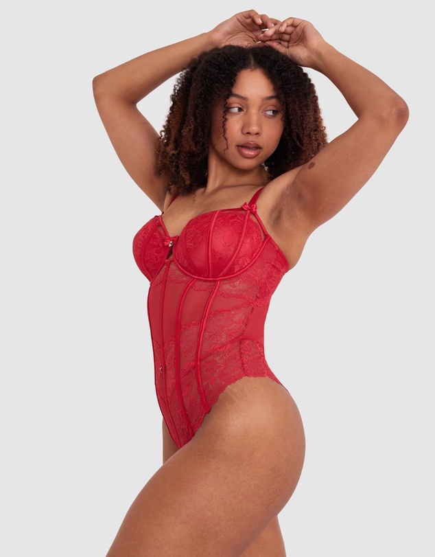 Bras N Things - Bethany Underwire Bodysuit - Red